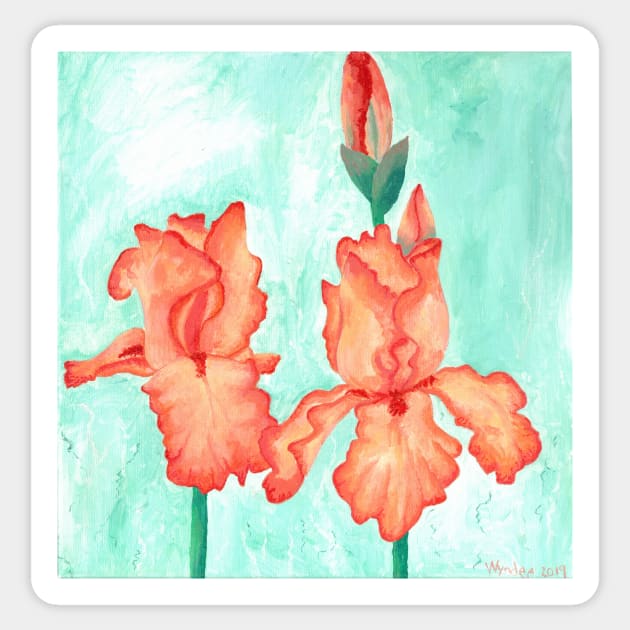 Orange Irises Sticker by wynbre